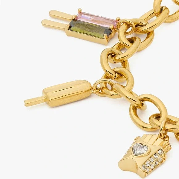 🍔 NWT Kate Spade Fast Food Charm Bracelet 🍟 - Picture 2 of 5